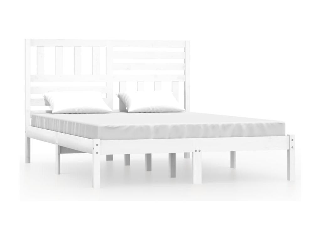 Bed frame without mattress white solid pine wood 120x200 cm HNAP73402