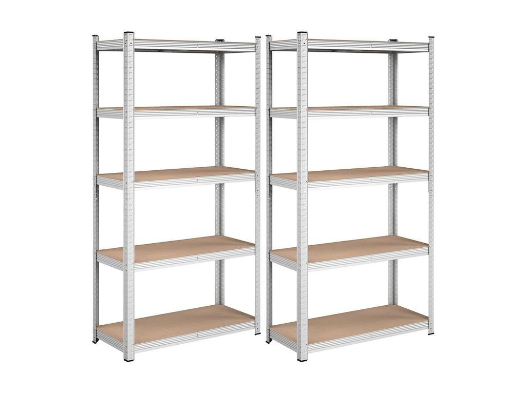 Set of two 5-tier shelves with adjustable shelves - H180 cm XIVC20808