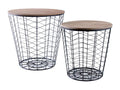 Round side tables in wood and metal, set of 2 DAVG08165