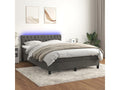 Bed base with LED mattress, dark grey, 140x190 BCVE03077