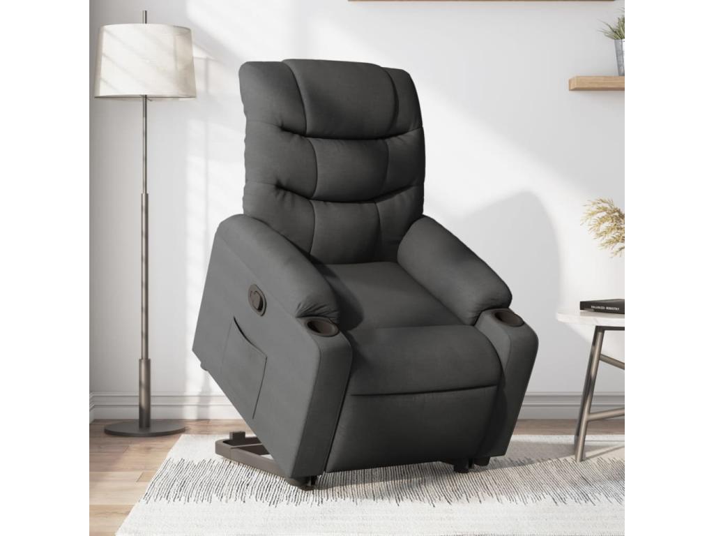 Dark Grey Fabric Reclining Armchair ZYEV99020