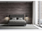 Upholstered double bed with storage, 140x190 cm, grey microfiber, Zensova COOD21762