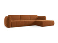 Right-hand corner sofa in velvet - terracotta - Elariva YQGY17379