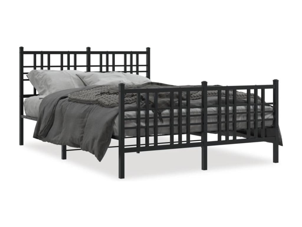 Metal bed frame without mattress with black bed legs 120x200cm SBUT10761
