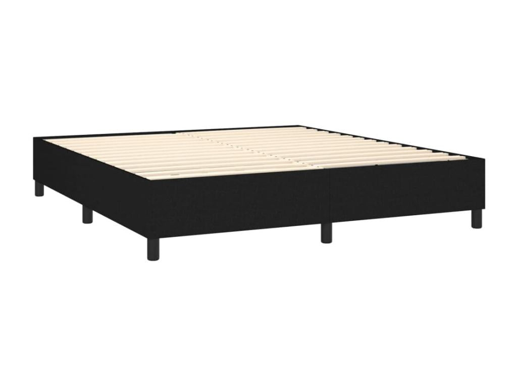 Upholstered bed base with mattress, black, 160x200 cm, fabric GHQR39109