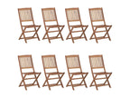 8-Piece Folding Garden Chairs with Cushions, Elariva Wood GXPM94077