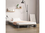 Grey pallet bed 100x200 cm solid pine wood HEJW58637