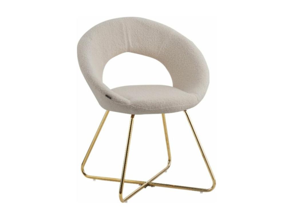 Zensova padded chair, beige with gold steel legs - Set of 4 UVGO40129