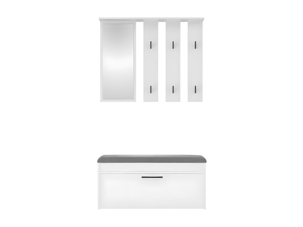 PARMI - Entryway coat rack - Entryway furniture with bench and mirror - Zensova¨¨re wall-mounted coat rack WTTH32634