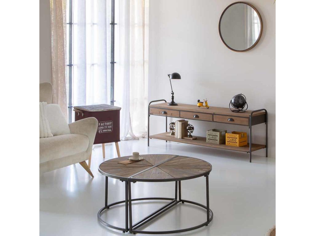 Metal box shelf with wooden top and feet and red printed rope handles, 41x41x37/61. SGQX06741