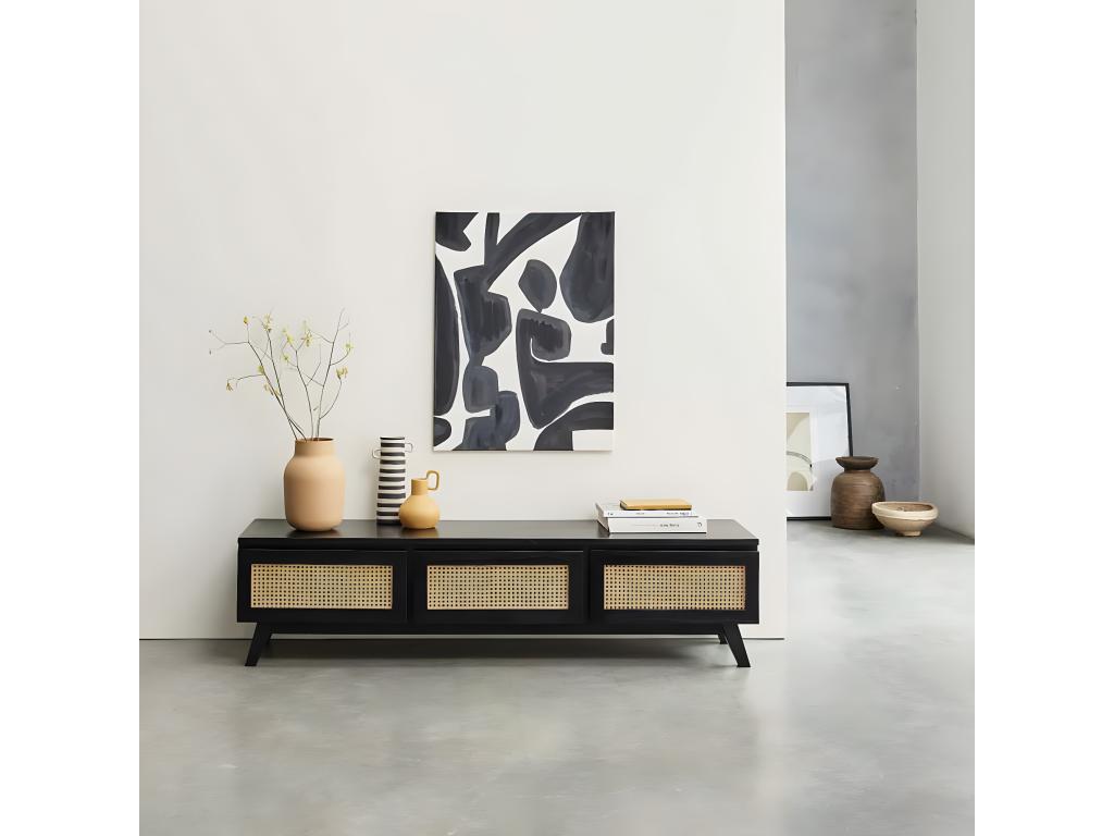Solid wood TV stand 160 cm QQUP90634
