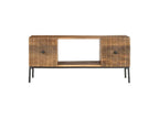 Rectangular coffee table with 2 doors, solid mango wood and metal, Zensova Grey WFIN93839