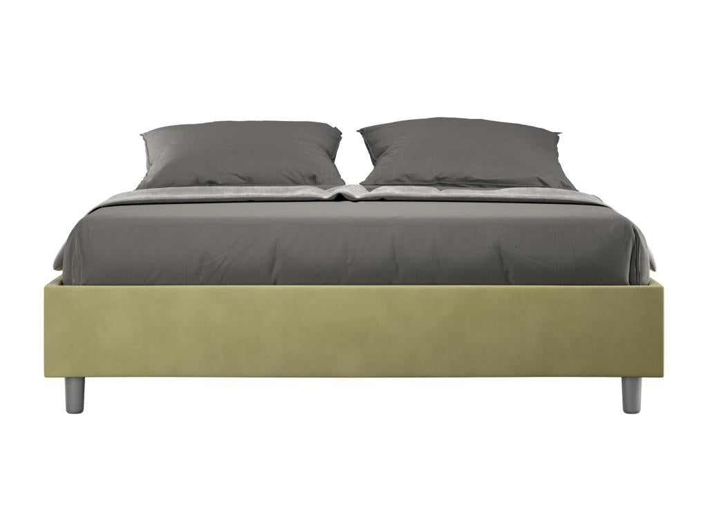 Upholstered storage bed 160x200 green microfiber Zensova ZPNW13246