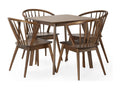 Mura Walnut Dining Table and 4 Chairs Set ZXYJ41192