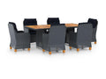 7-piece dining set with cushions, dark grey wicker resin, 5 SFXR84329