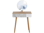 Scandinavian design dressing table with drawer and large mirror, dimensions: 70x39x119-128 cm BWHM36590