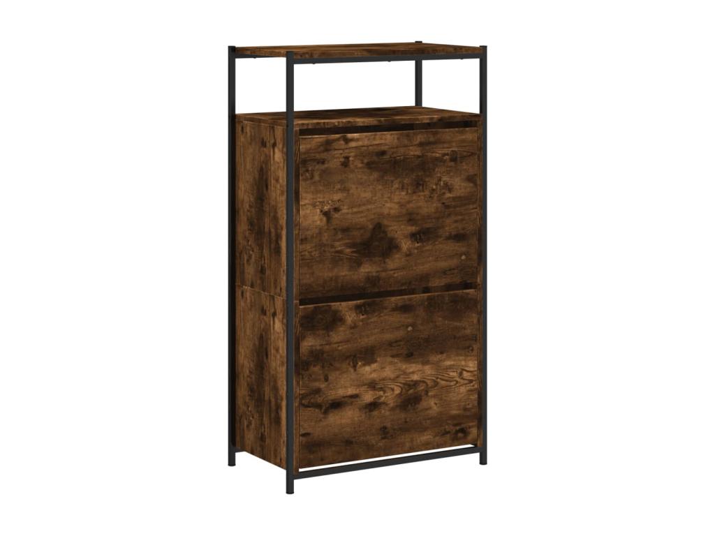 Smoked oak shoe cabinet 60x34x112 engineered wood ZIXG20321