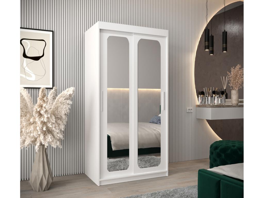 T3 Sliding Door Wardrobe 200/100/62 2 Doors White/White ELWG16323