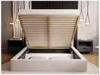 Upholstered bed with storage - 200x200 - double bed - velvet - grey - Zensova OQYO93725