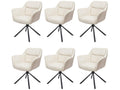 Set of 6 Zensova-K33 dining chairs - kitchen chair - swivel, auto-position - Zensova/ textile - faux leather - cream EEEA30573