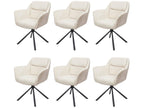Set of 6 Zensova-K33 dining chairs - kitchen chair - swivel, auto-position - Zensova/ textile - faux leather - cream EEEA30573