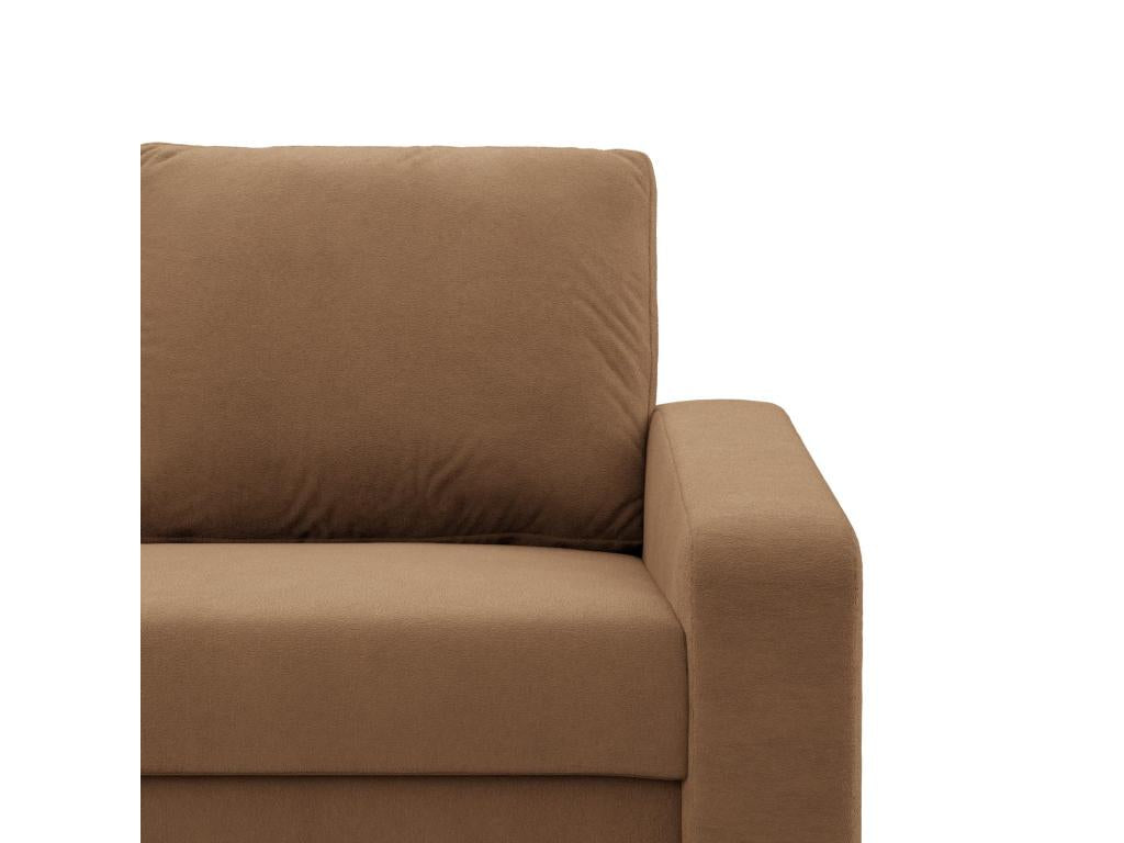 Corner sofa with sleeping function, Brown DIWF50857