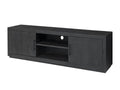 Elariva TV stand with 2 doors, 150cm wide, in solid black mango wood SCQG30621