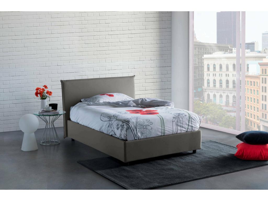 Zensova double bed with storage, upholstered in Zensova fabric, Made in Italy, front opening, with 120x190 cm mattress included, Grey AGXO08098