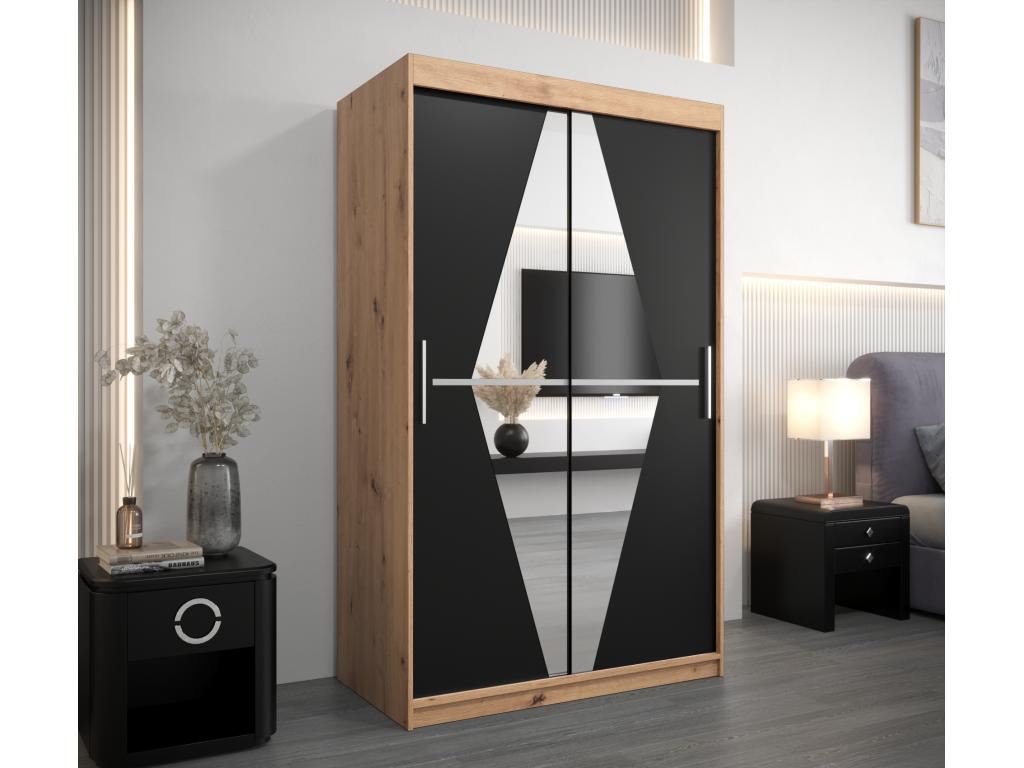 Sliding Door Wardrobe 200/120/62 2 Doors Elariva/Black EICG35614