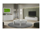 Zensova - White Lacquered Living Room Set: 4-Door TV Stand, Square Coffee Table, Sideboard MTAH99620