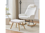 Zensova velvet rocking chair with footrest and headrest - 54x98x96.5 cm - White IVWG62230