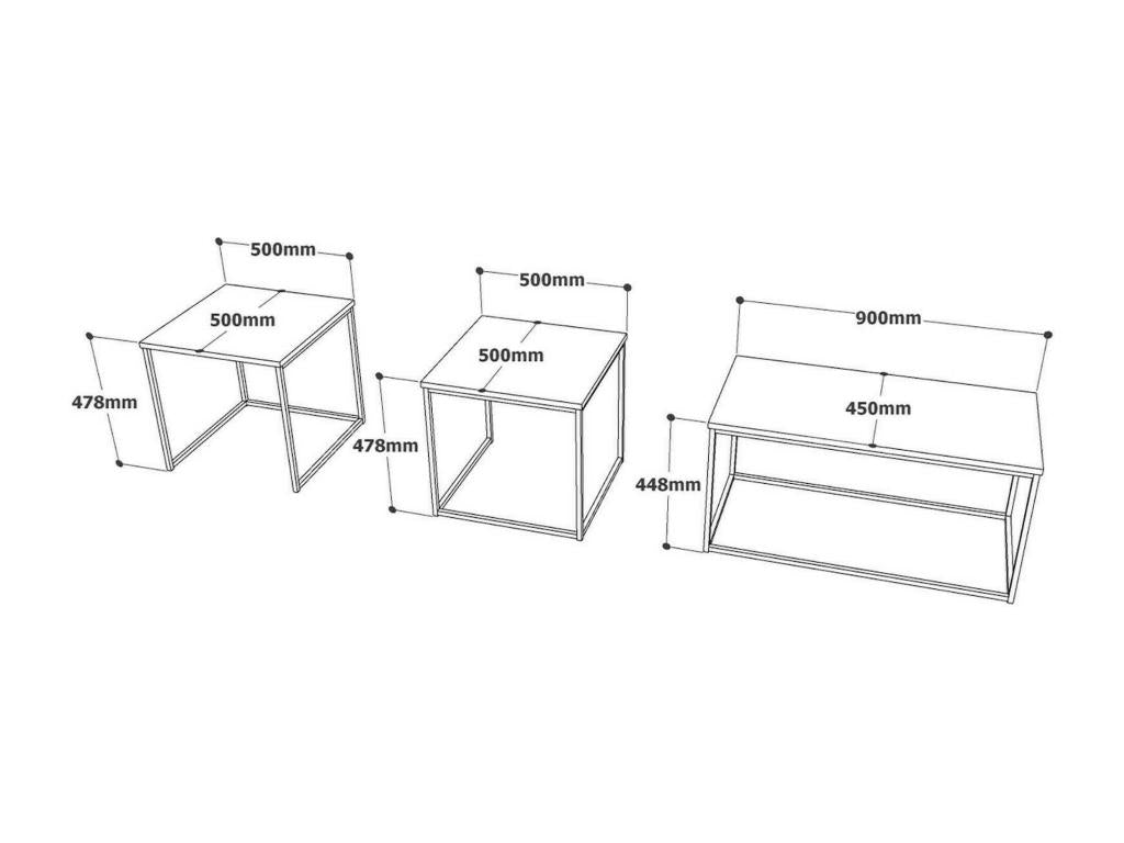 Coffee table, magazine rack for sofa, living room shelf, 190x50x48 cm, oak, HQVH20730