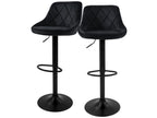 Set of 2 Height Adjustable Swivel Bar Stools in Velvet MDTM88541