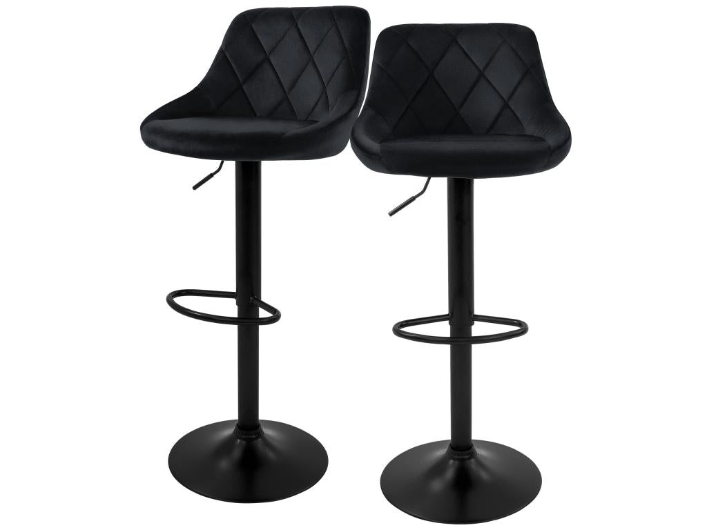 Set of 2 Height Adjustable Swivel Bar Stools in Velvet MDTM88541