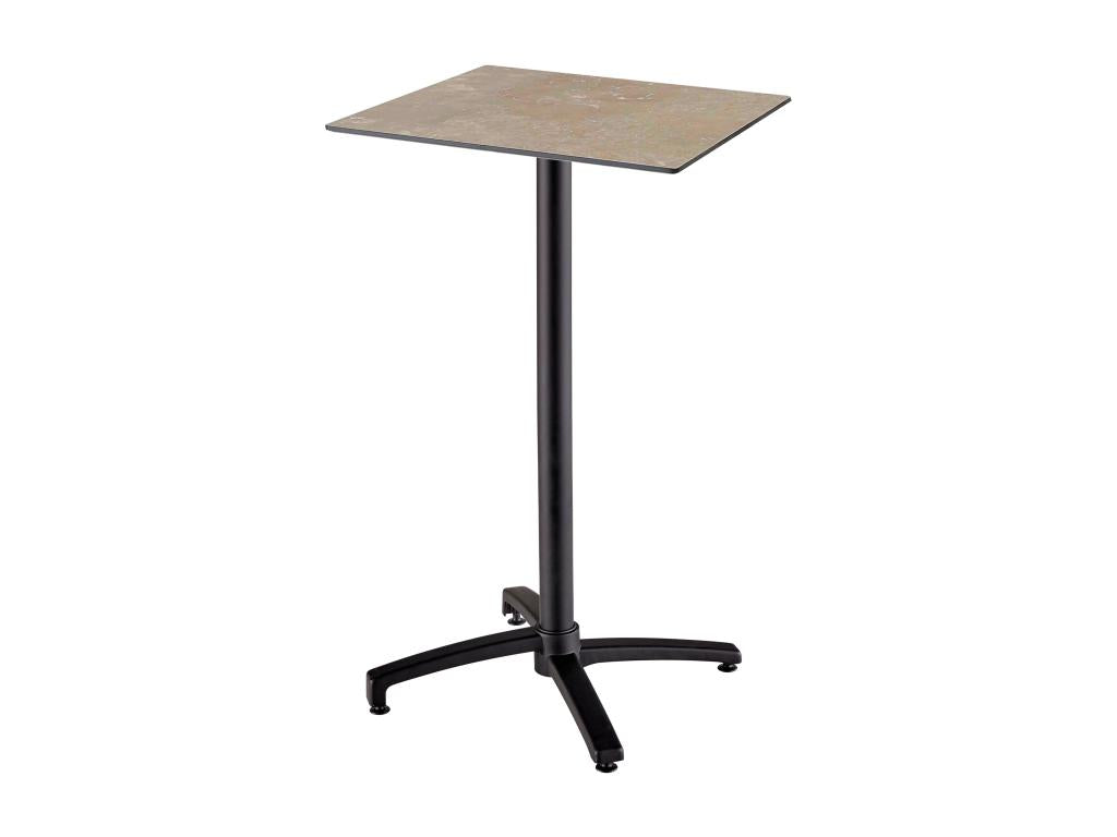 Square high terrace table, laminated, beige marble finish, REGA29027