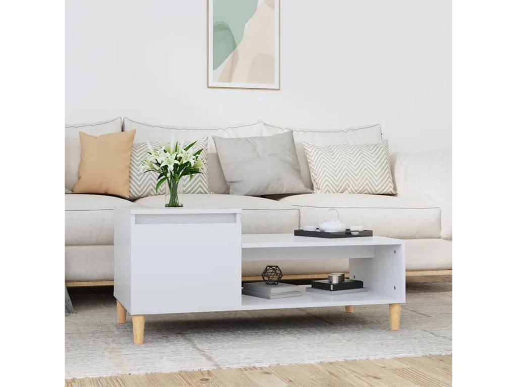 Glossy white coffee table 100x50x45 cm Zensovaing¨¦nierie QYUI18870