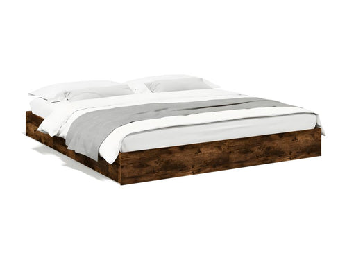 Bed frame with drawers, mattress not included, smoked oak, 200x200 cm, IDTD51428