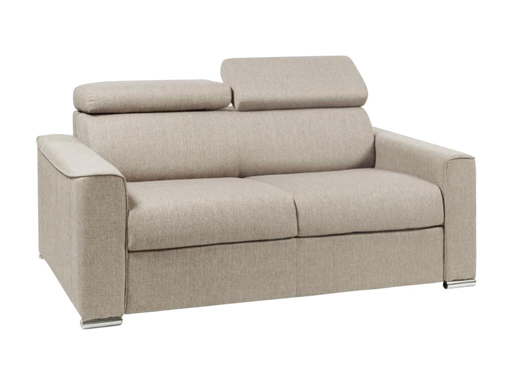 2-seater sofa bed with express conversion in beige fabric - 120 cm sleeping area - 14 cm mattress Elariva XCLA09480