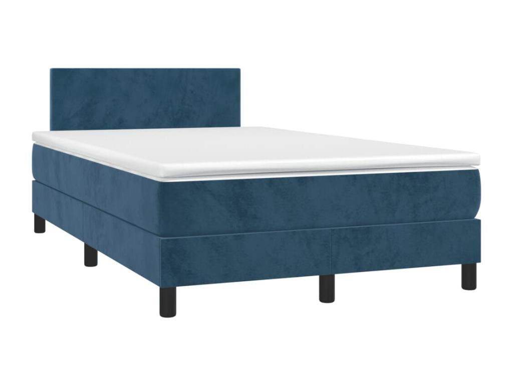 Bed base and dark blue mattress 120x190 velvet TMHP94184