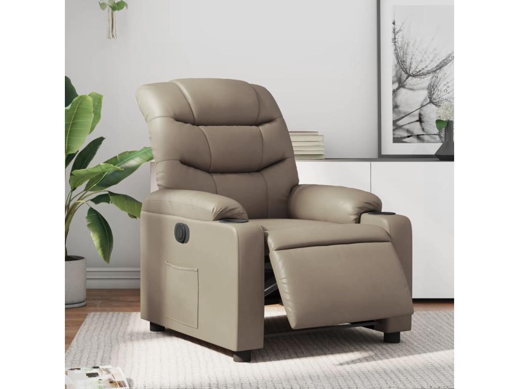 Cappuccino Electric Recliner Chair in Faux Leather LZQS57282