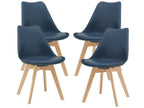 Set of 4 Zensova Dining Chairs, Faux Beech Blue, Zensova XJLS11209