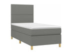 Bed base with mattress, Dark Grey 100x200 Fabric SVYL17549