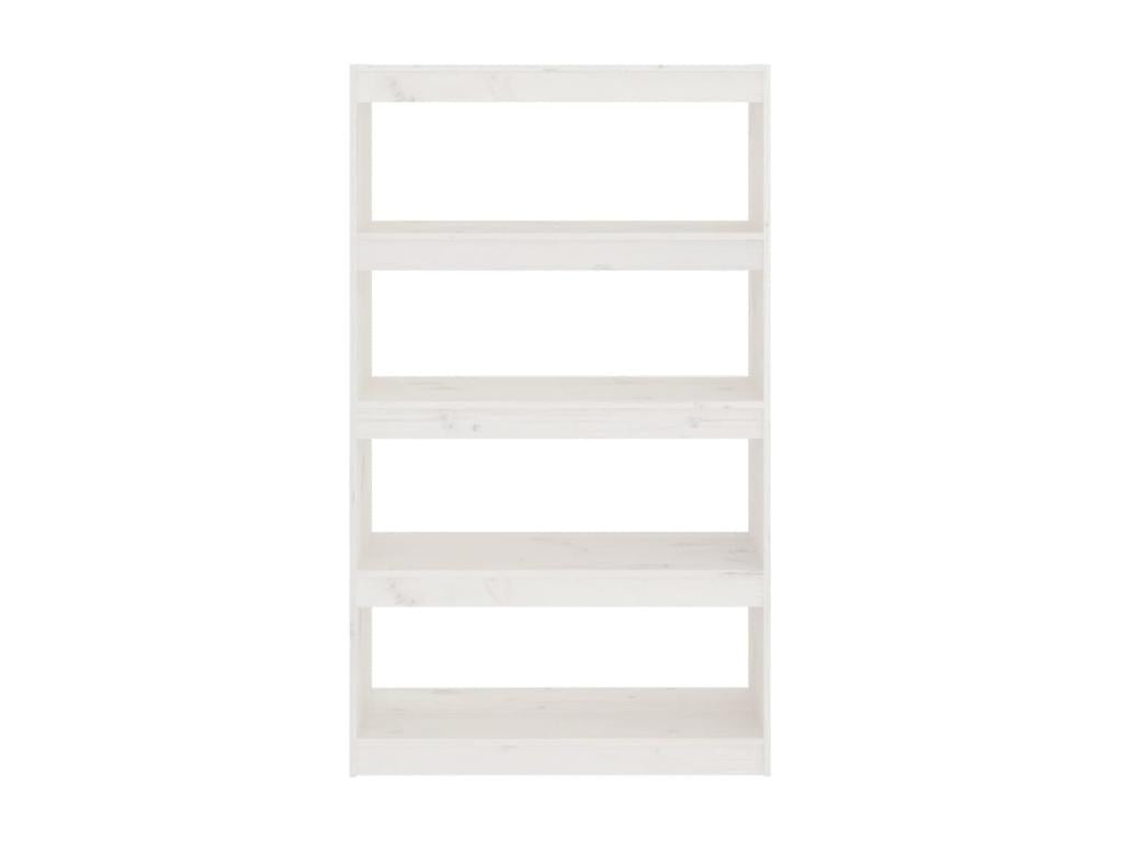 White Bookshelf/Room Divider 80x30x135.5cm Solid Pine YSVU25243