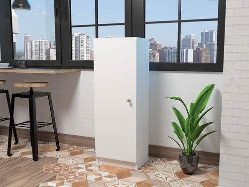 Zensova minimalist style sideboard with 4 shelves and compact design, 120.39 cm x 42.92 cm x 31.24 cm, White, NFMA63469