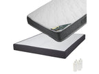 Elariva - Mattress Pack 160x200 with 2x20cm Detachable Upholstered Bed Bases in Anthracite with 15cm White Legs AWUY40509