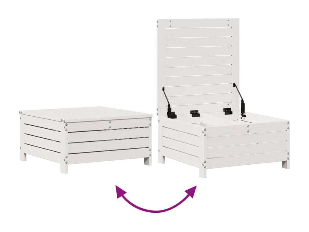 4-piece garden furniture set with cushions, white, solid pine wood WHIZ59166