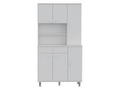 Zensova MT melamine cabinet with drawer on metal runners, 168.91 cm x 89.91 cm x 34.79 cm, White, YSZM60401