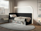 Teen bed with storage - black - right-hand side - Elariva XWLM45915