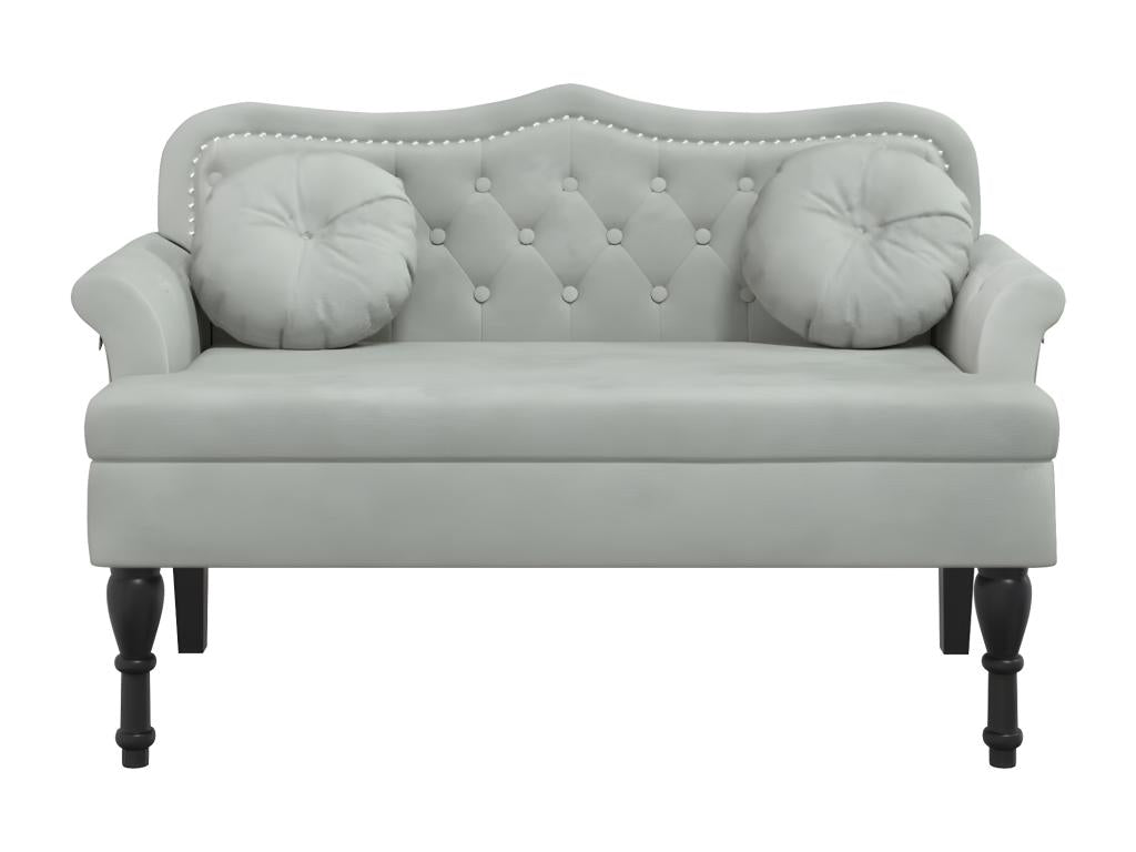Bench with light grey cushions 120.5x65x75 cm velvet RFGV38889
