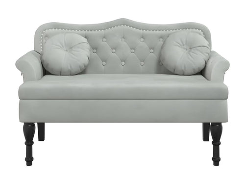 Bench with light grey cushions 120.5x65x75 cm velvet RFGV38889